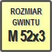 Piktogram - Rozmiar gwintu: M 52x3